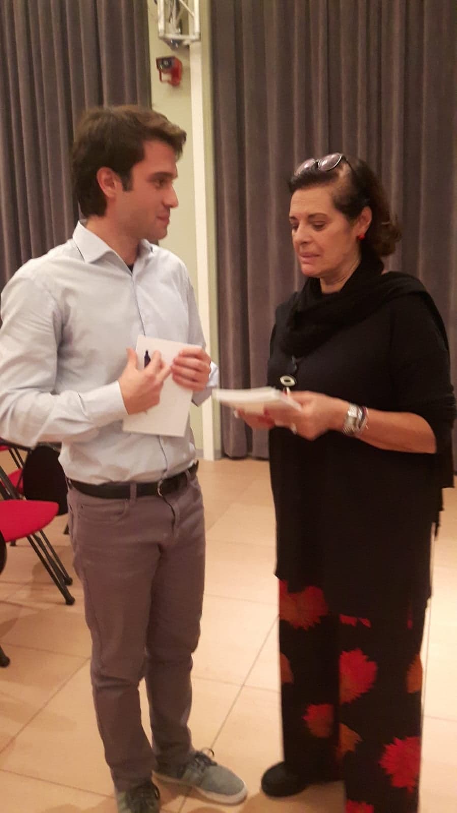 Manuele Franzoso e Anna Salfi presidente della Fondazione Argentina Altobelli
